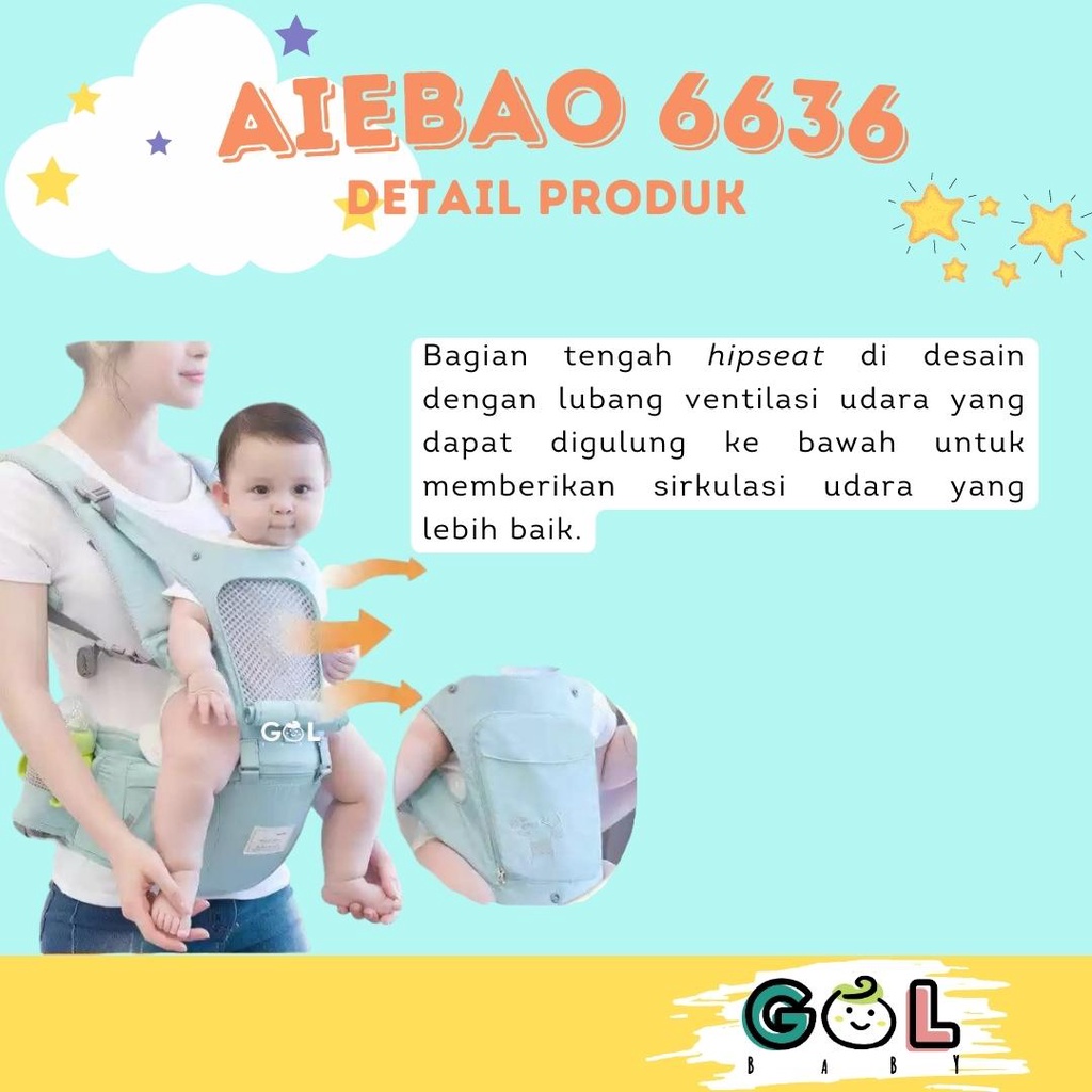 Gendongan Bayi Baby Carrier multifunction 11 in 1 Hipseat Carrier Aiebao 6636 (6626 6627 6629 6612)