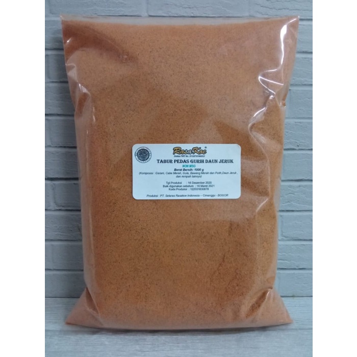 

Bumbu Tabur Pedas Gurih Daun Jeruk Non MSG 1 Kg