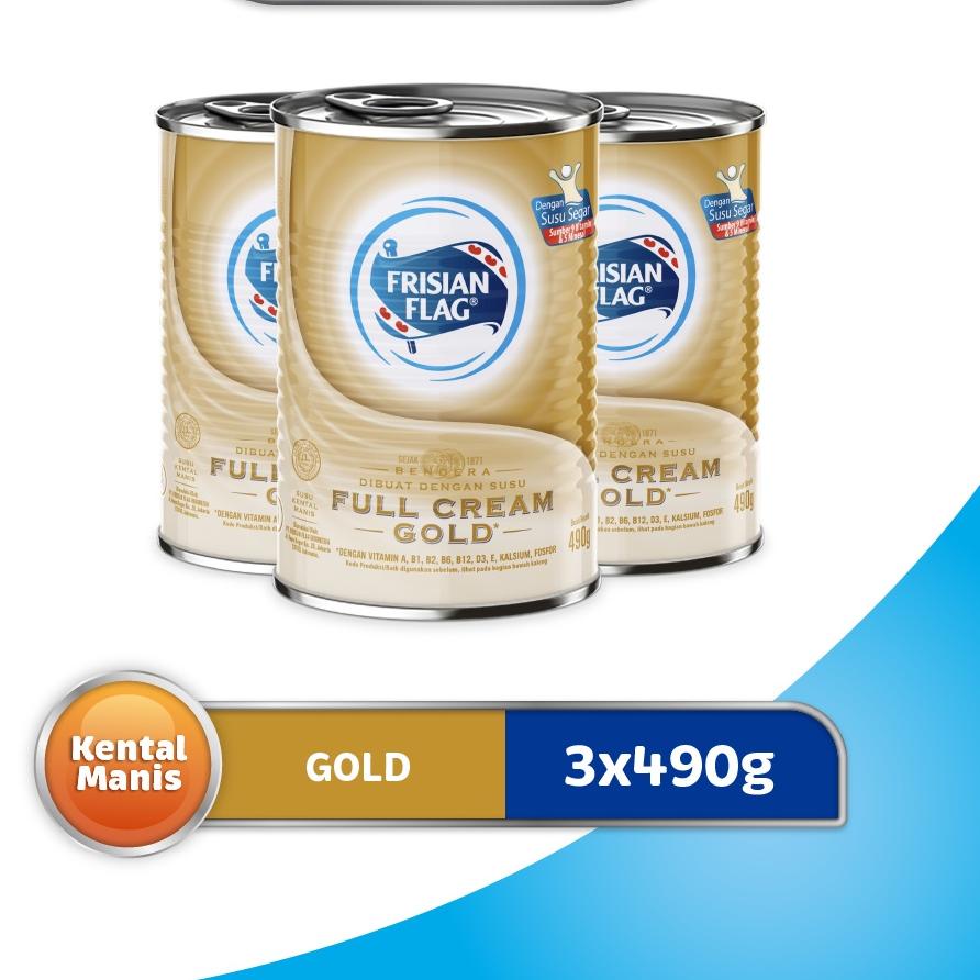 

✻ Frisian Flag Susu Kental Manis Gold Kaleng 490gr - 3 Pcs ➸
