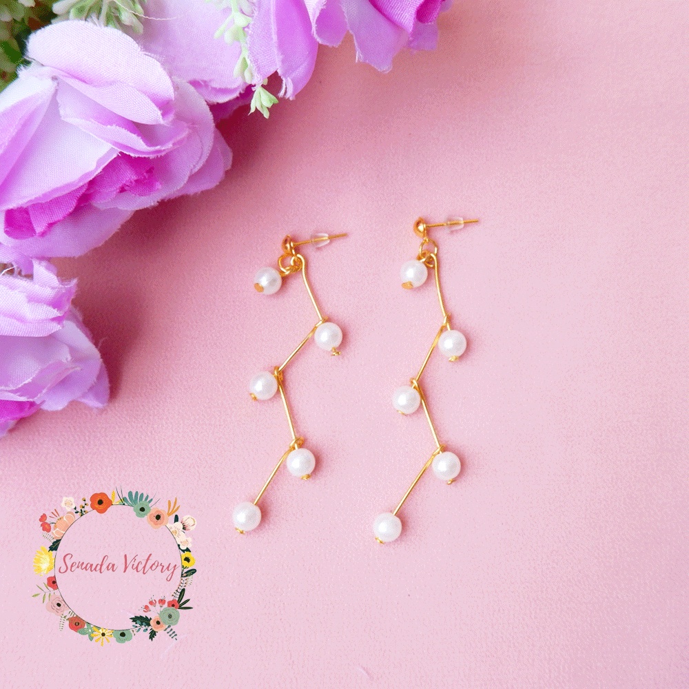 Senada Victory 1 Set Kalung Anting Mutiara Pesta Kalung Choker Korea SV000025