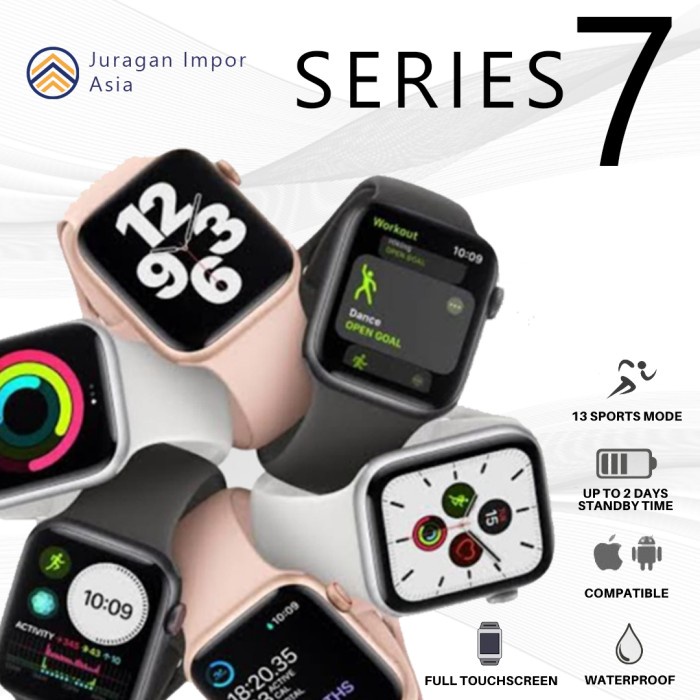 iWatch Smart Watch Series 7 by Midnight Watch - Hitam, 7 Mini (40mm)
