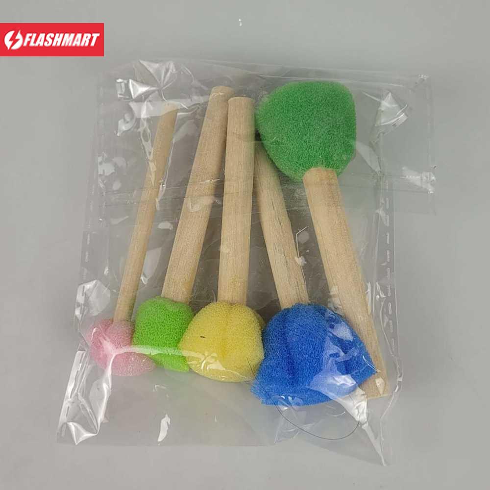 Flashmart Mainan Anak Sponge Stamp Flower Brush Children Toy 5PCS - F697