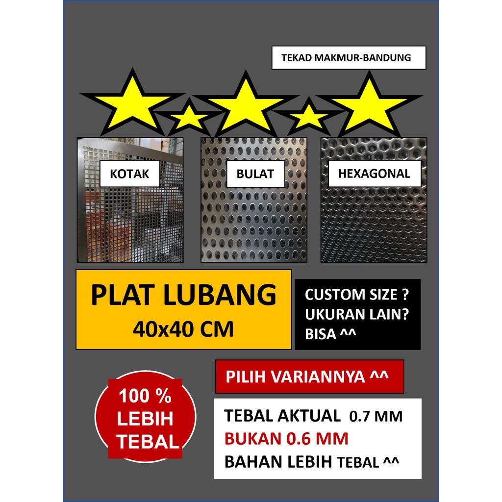 Plat 40x40 - Plat Besi Ram Speaker -  Ram Grill Plat Lubang