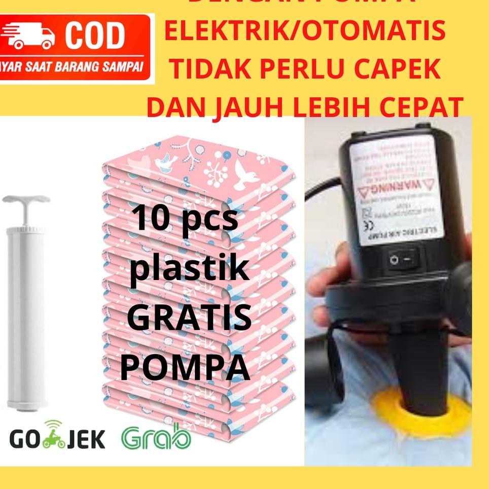 PALING DIMINATI Kantong Plastik Vacuum vacum Vakum Bag Pres Se udara Simpan Baju Pakaian Bedcover Bo