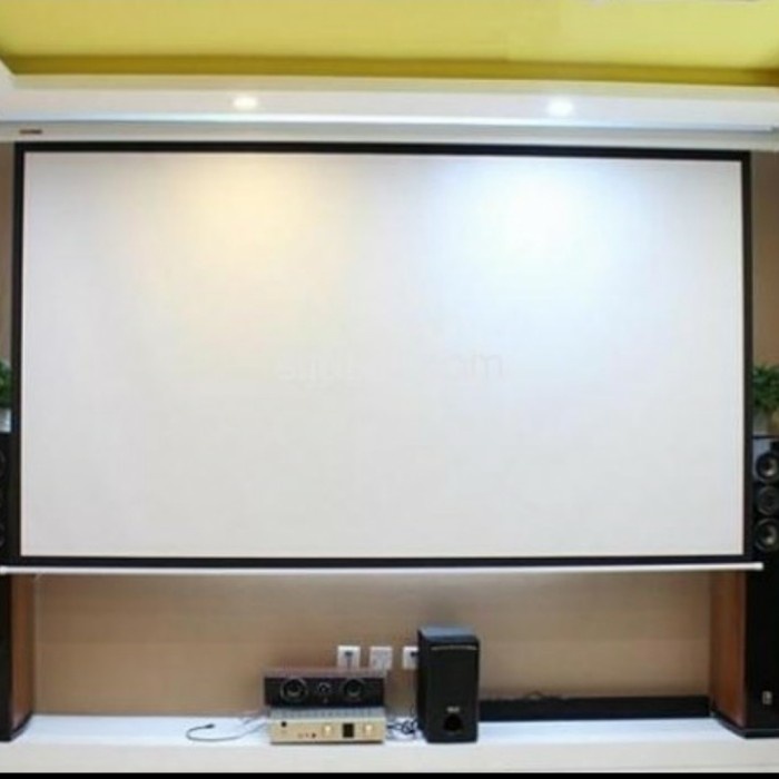 Terlaris Screen Projector 150" Manual 16:9 / Layar Proyektor 150" 16:9 Gantung