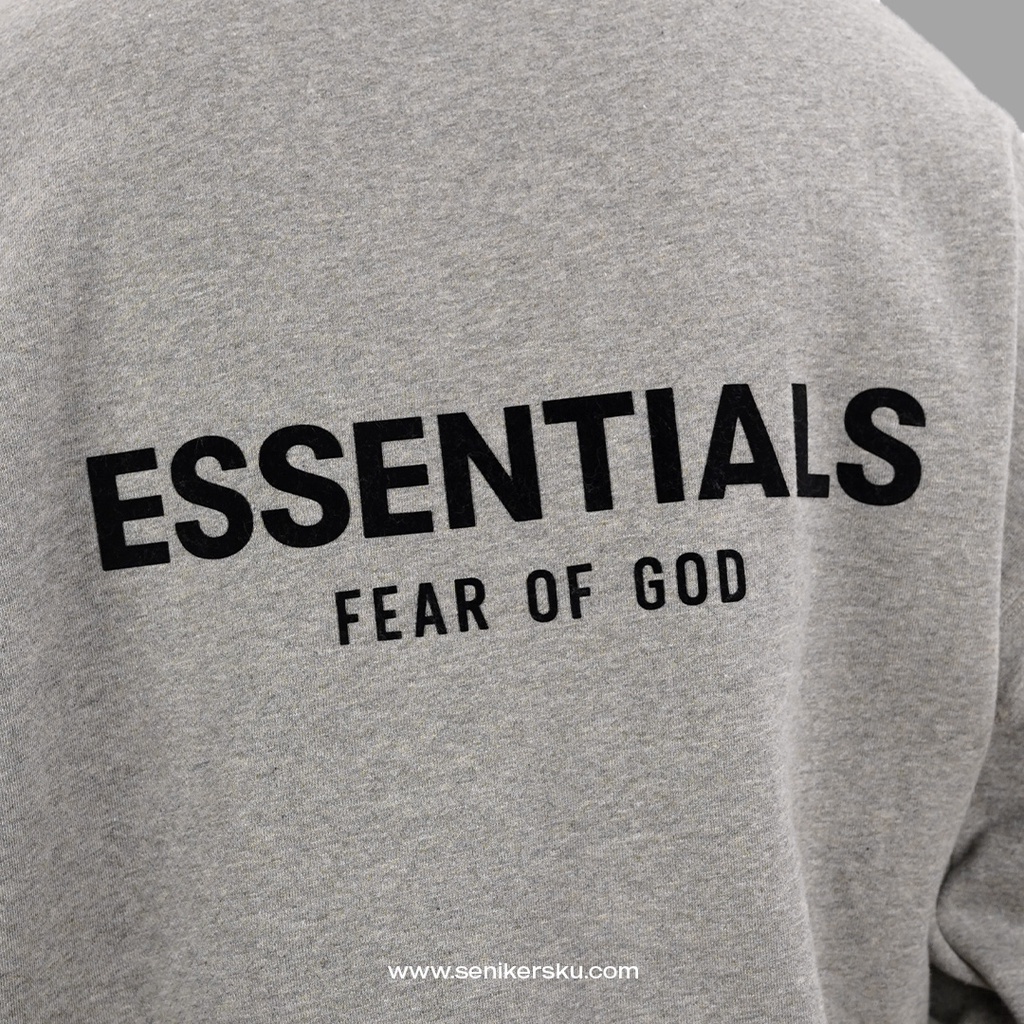 Essentials FOG Crewneck Flocked Dark Oat SS22