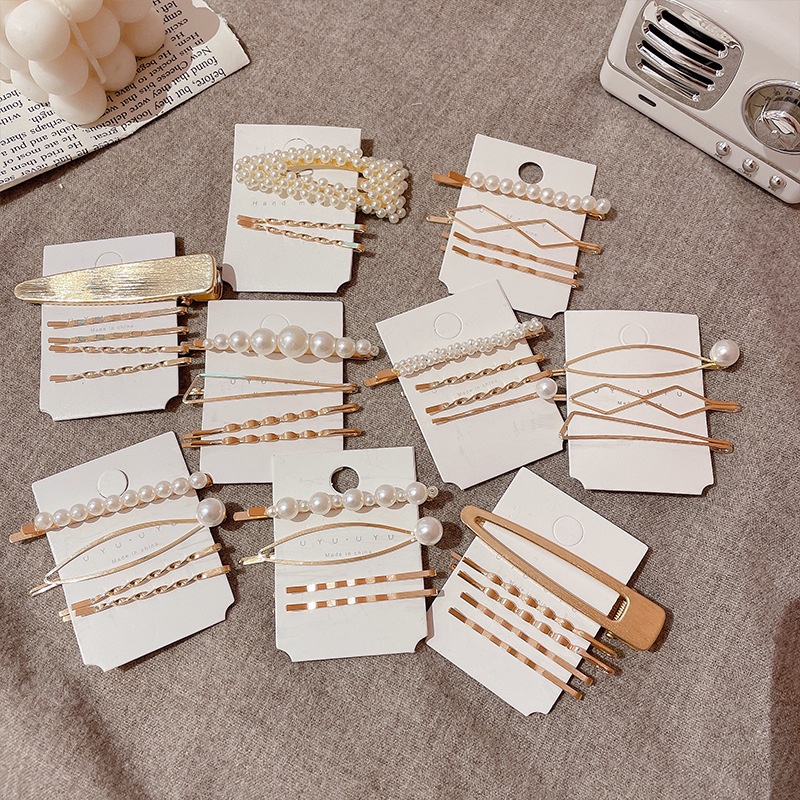 TJM JR158 Jepitan Rambut 4IN1 Bobby Pin Hairclip Hairpin Jepit Rambut Wanita Mutiara Style Korea