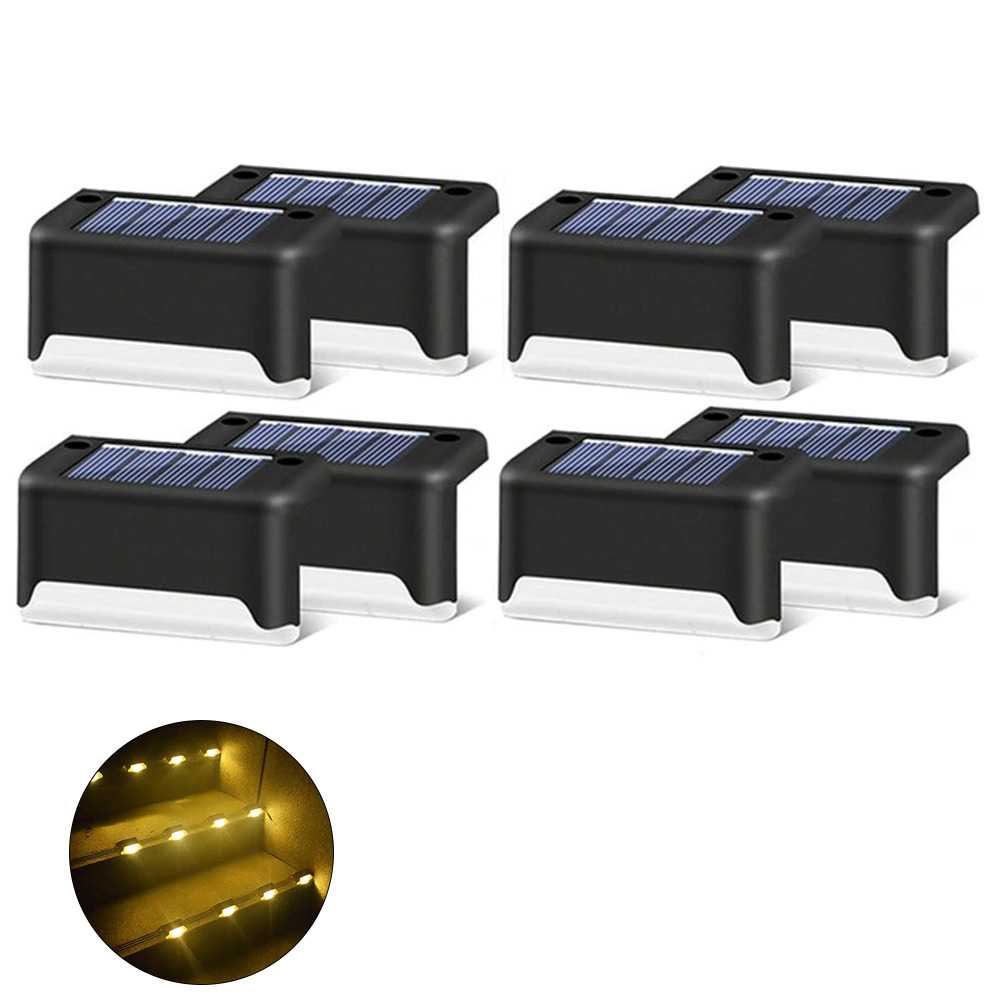 (BISA COD) FTIHSHP LED Lampu Taman Hias Deck Light Solar Waterproof Warm White 8 PCS - L20