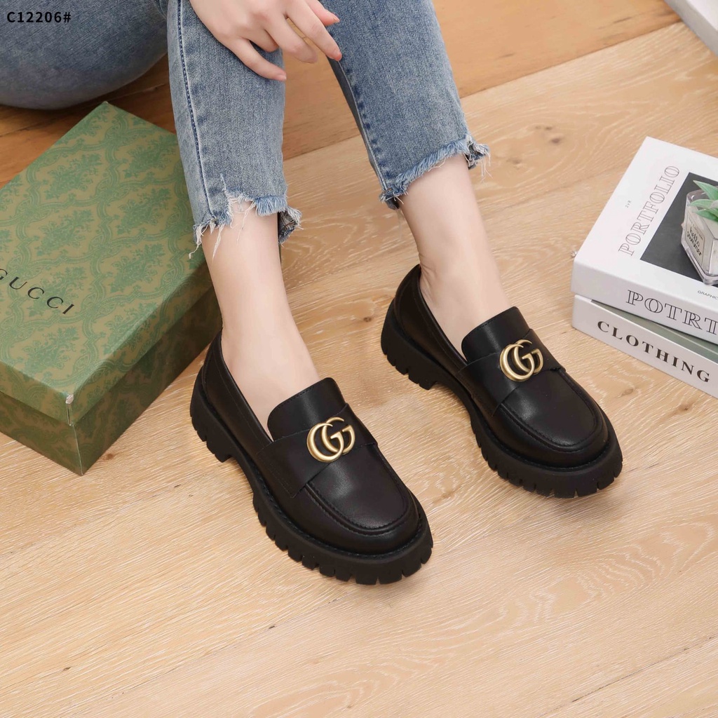 GG Interlocking Ing Leather Women Shoes C12206