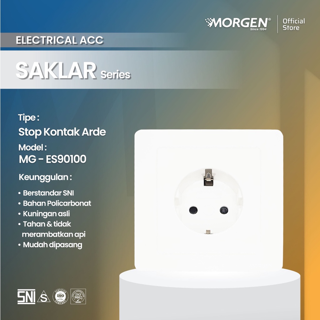 Morgen Stop Kontak Premium MG ES91100 SNI Serial Elektrik Series