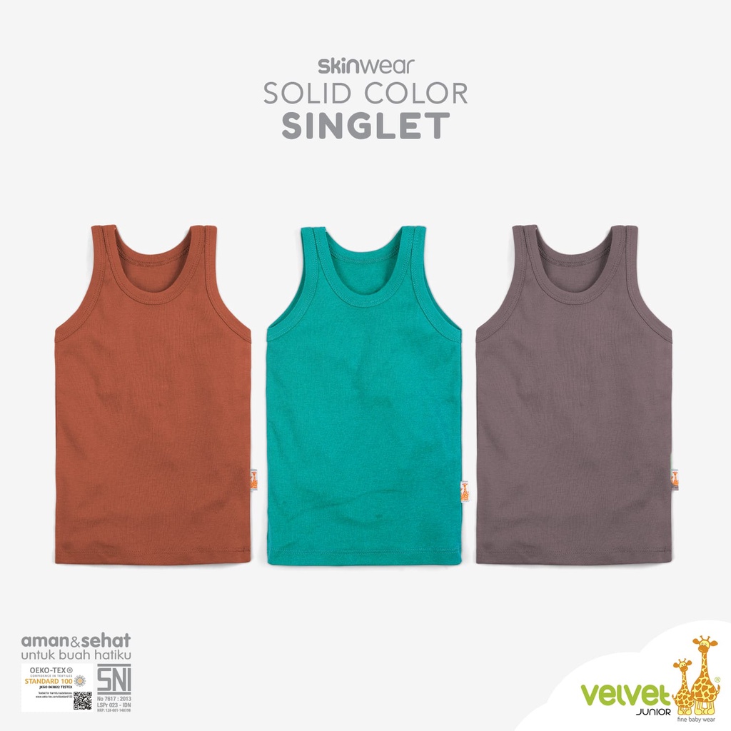 VELVET Junior Singlet Camisole Solid Color Tanktop 3pc