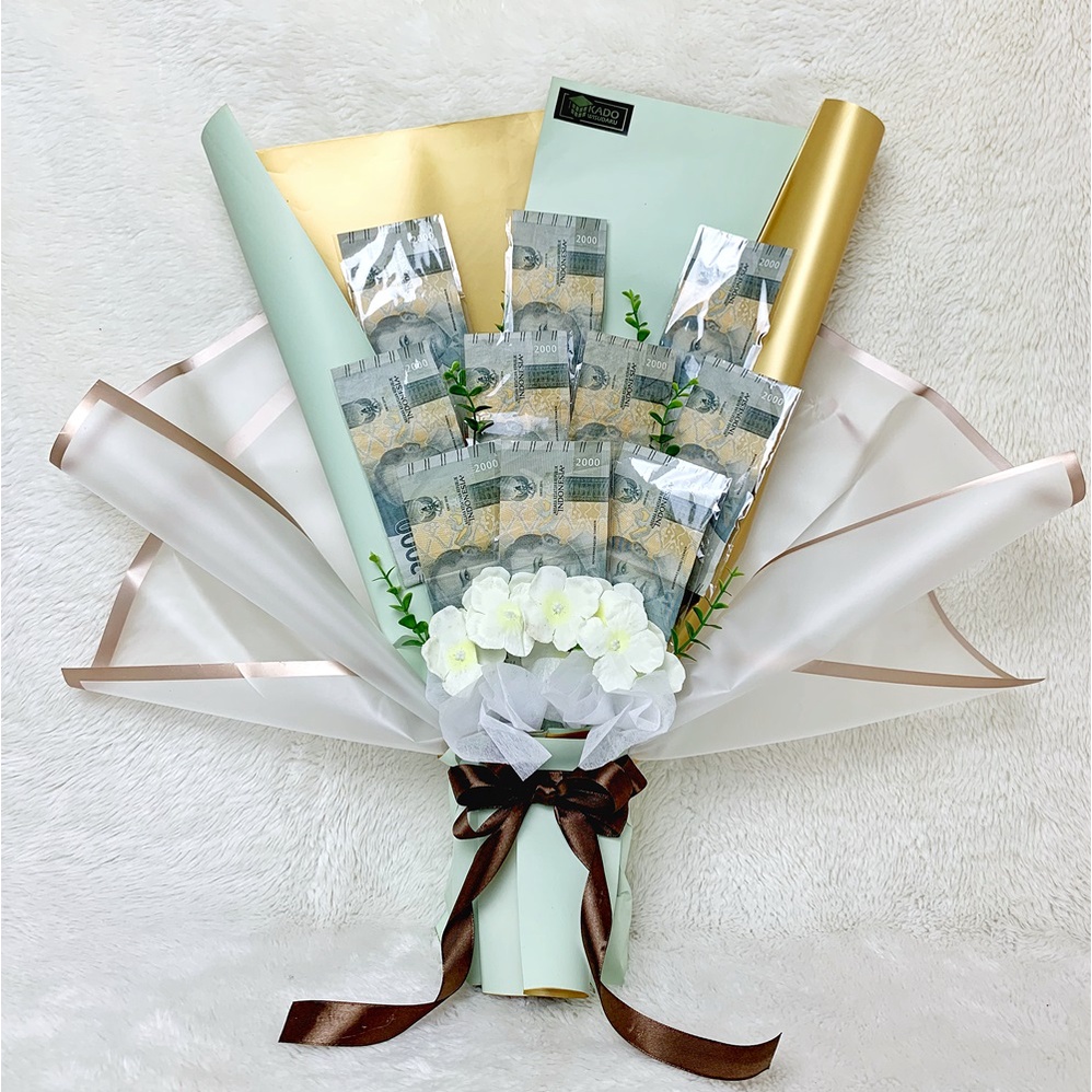 Buket Uang Besar 2 Ribu 10 Lembar / Kosongan Custom