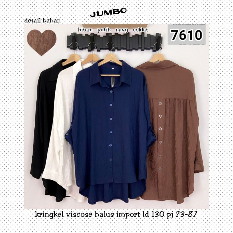 7610 Atasan 7610 #Blouse kemeja jumbo