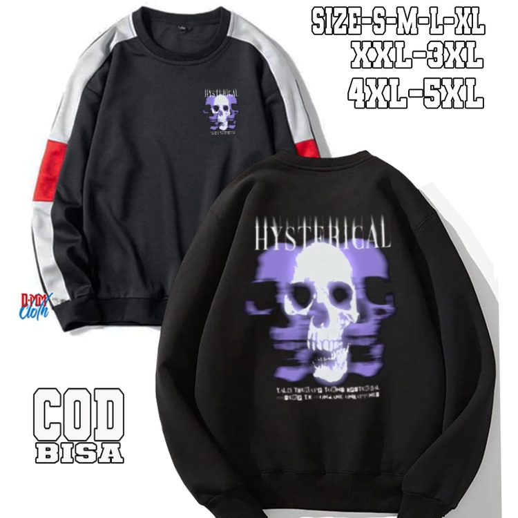 Sweater Crewneck Pria Korea Kasual Cetak Grafis Atasan Pullover Longgar Bulu Musim Digin