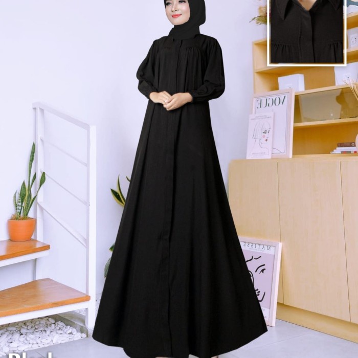 GAMIS WANITA/LONG DRESS /GAMIS MODEL ABAYA WARNA HITAM