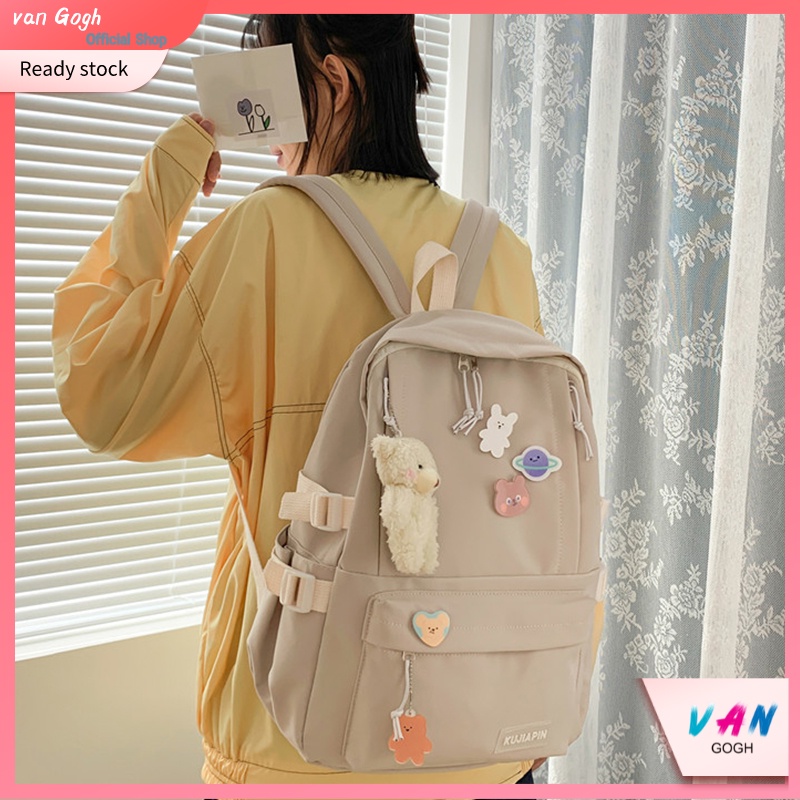 Tas Ransel Wanita - Tas Sekolah Remaja Dewasa Model Terbaru Fashion Korea Kekinian Bagus Murah Besar Kuliah Traveling Jalan Stylish Backpack Punggung Bahu Sandang Kualitas Import Lokal Original Unisex Perempuan Cewek