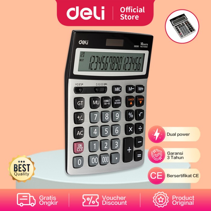 

Best Seller Deli E39265 Calculator/Kalkulator-112-Check Calculator 16-Digit Metal