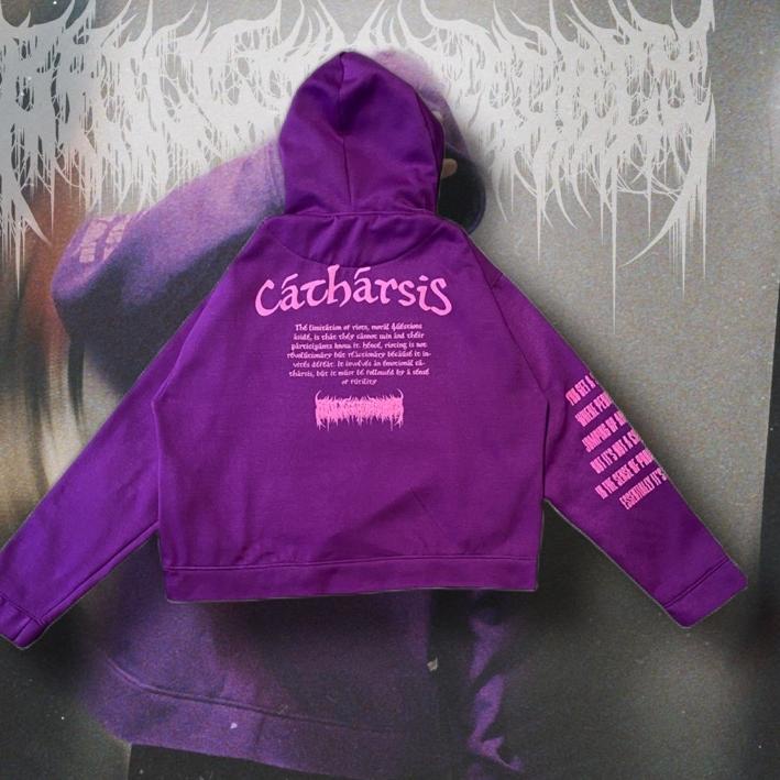 ♗ Unfinished Crop Hoodie Brilliant Legacy - Catharsis ◙