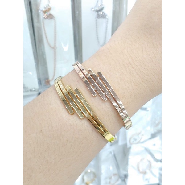 Gelang polos dua warna titanium anti karat anti luntur