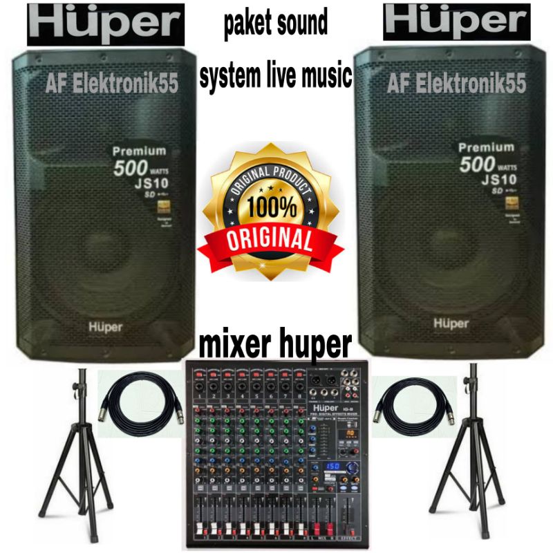 Paket Sound System Huper 15 Inch + Mixer Huper Original