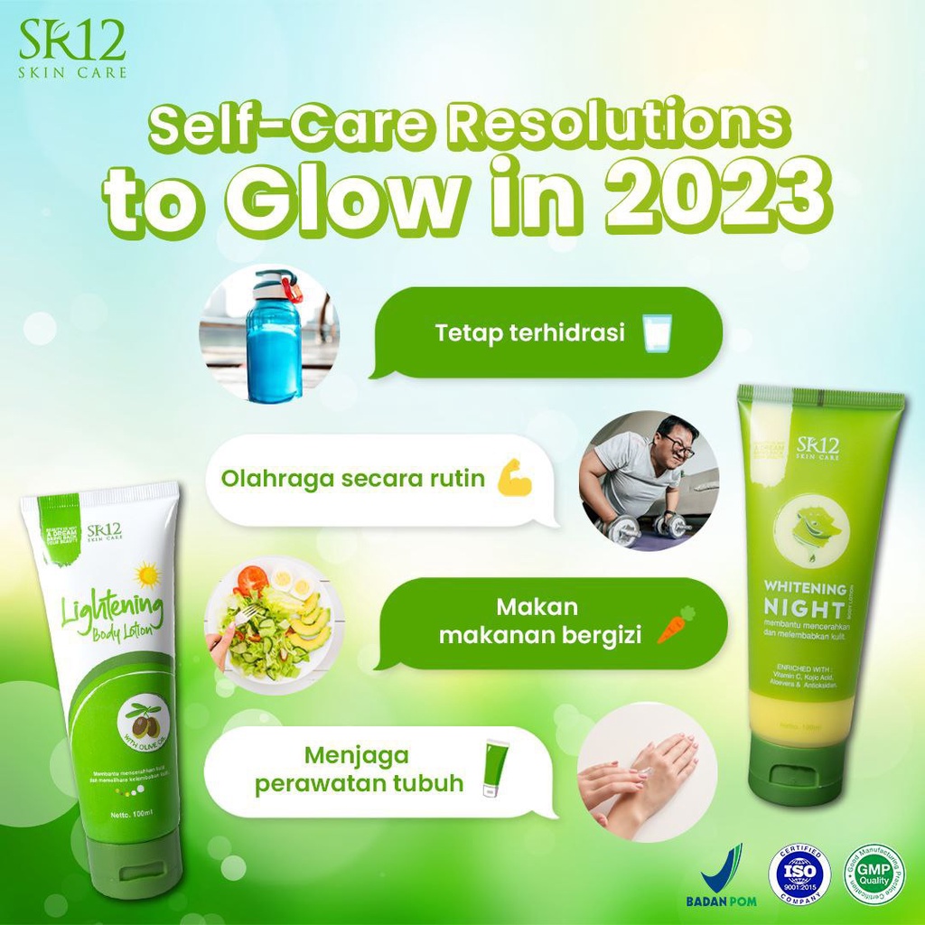 WHITENING NIGHT BODY LOTION SR12 / MENCERAHKAN KULIT &amp; MELEMBABKAN KULIT TUBUH / LOTION PENCERAH BPOM