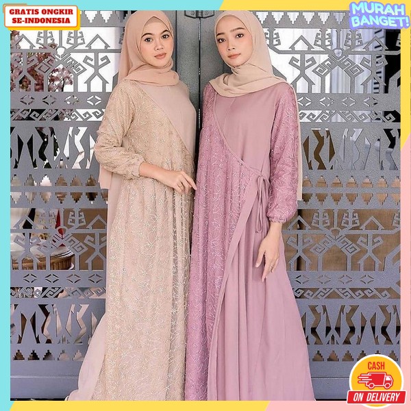 Gmis Syarii Import Premium Gamis Set Hijab Wanita Syari Gamus Syari Fashion Muslim Jubah Ibu2 Kekini