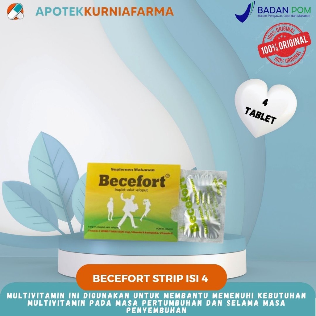 Becefort strip isi 4 Tablet Vitamin
