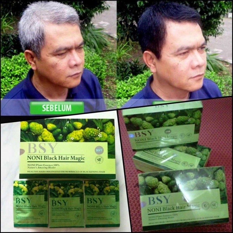 Sampo Penghitam Rambut Alami BSY Noni Black Hair Magic Original