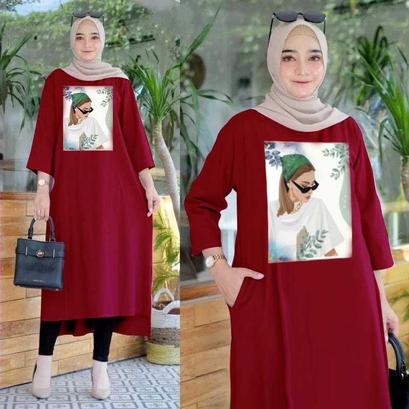 LONG TUNIK HIJAB COLABORATION TUNIK WANITA TERBARU 17