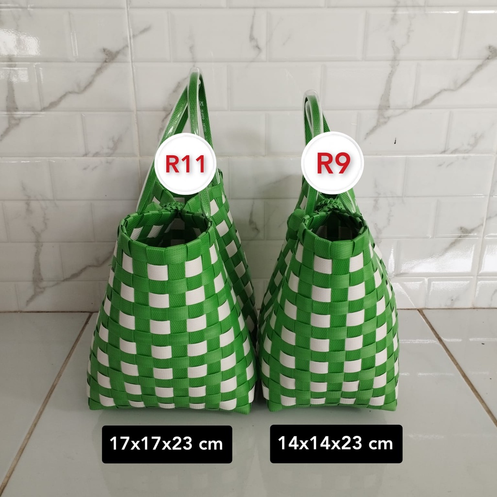 (R11 Polka) 17x17x23 cm Tas Hampers/ Tas Souvenir/ Tas Parcel/Tas anyaman premium situbondo