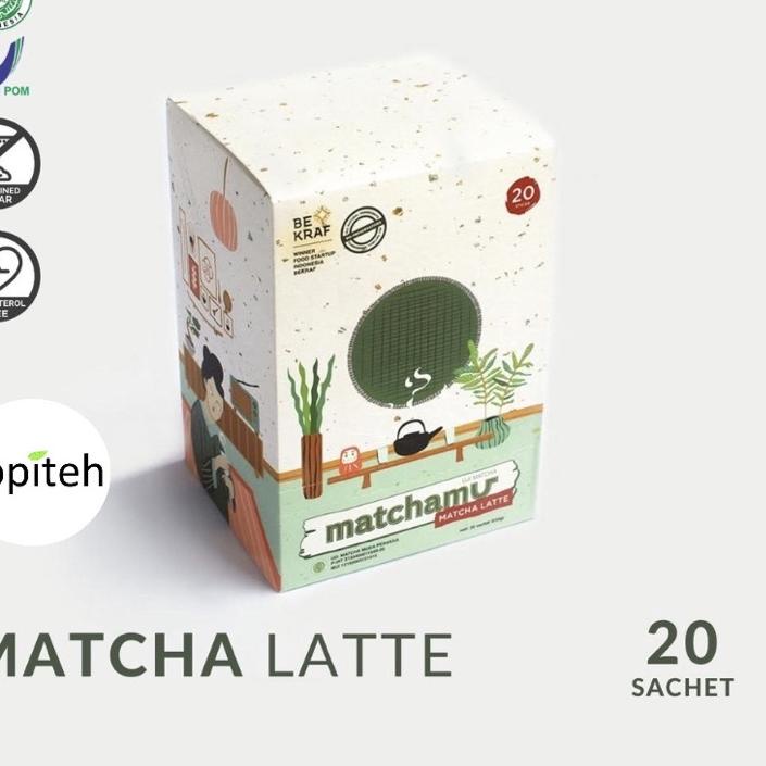 

➾ Matcha Latte Box of 20 - Matchamu ➫