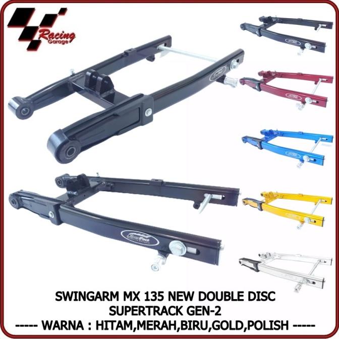 SWINGARM JUPITER MX 135 MX135 DOUBLE DISK SWING ARM SUPERTRACK GEN 2 ---READY---