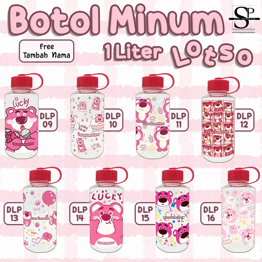 Botol Minum Lotso 1 Liter BPA Free Custom Nama