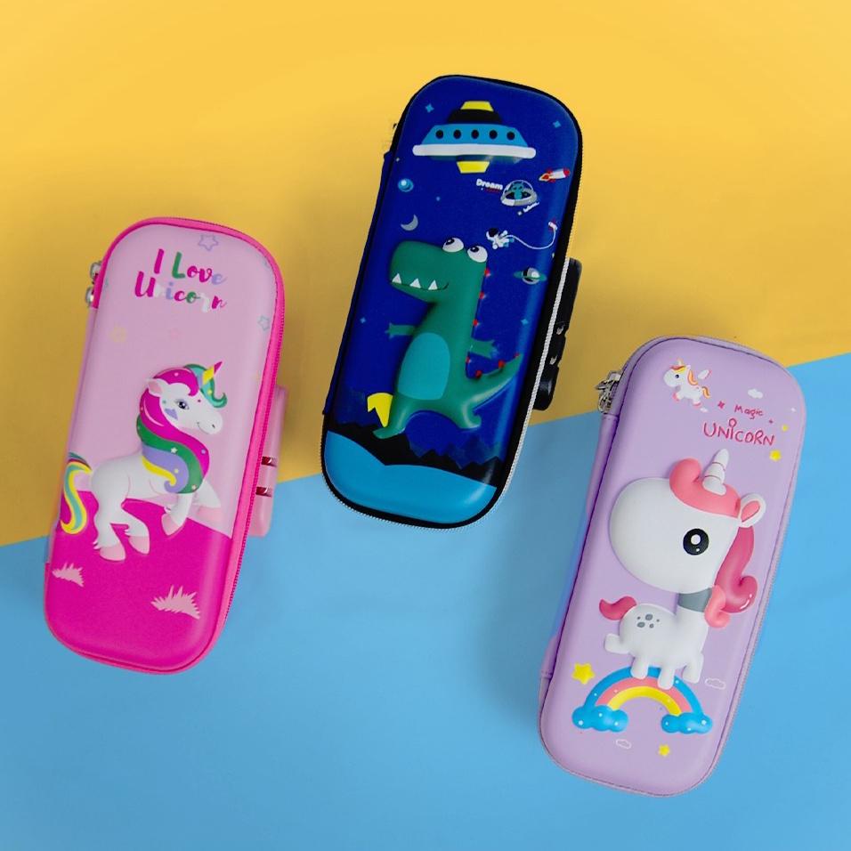 KOTAK PENSIL TIMBUL 3D WATERPROOF ANTI AIR  DENGAN KUNCI PASSWORD/ TEMPAT PENSIL KARAKTER ANAK 5991