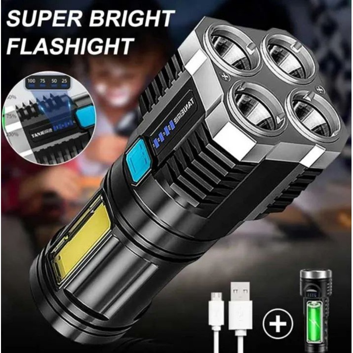 Vanstar Senter + Emergency Lamp LED USB Charge Flashlight V-S03