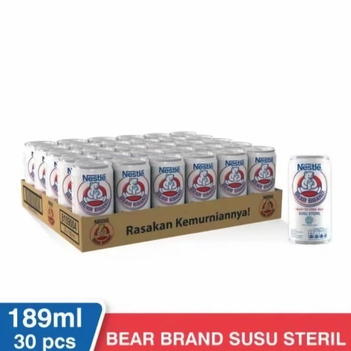 Susu Beruang Bear Brand Kaleng 189ml 1 Karton Dus Kardus Isi 30