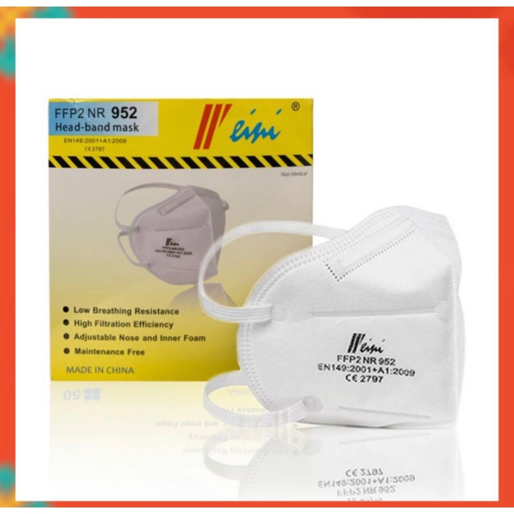 Masker KN95 4Ply Disposable 1Mask FFP2 SPRO MEDICAL Single Pack 1 Box 50 Pcs