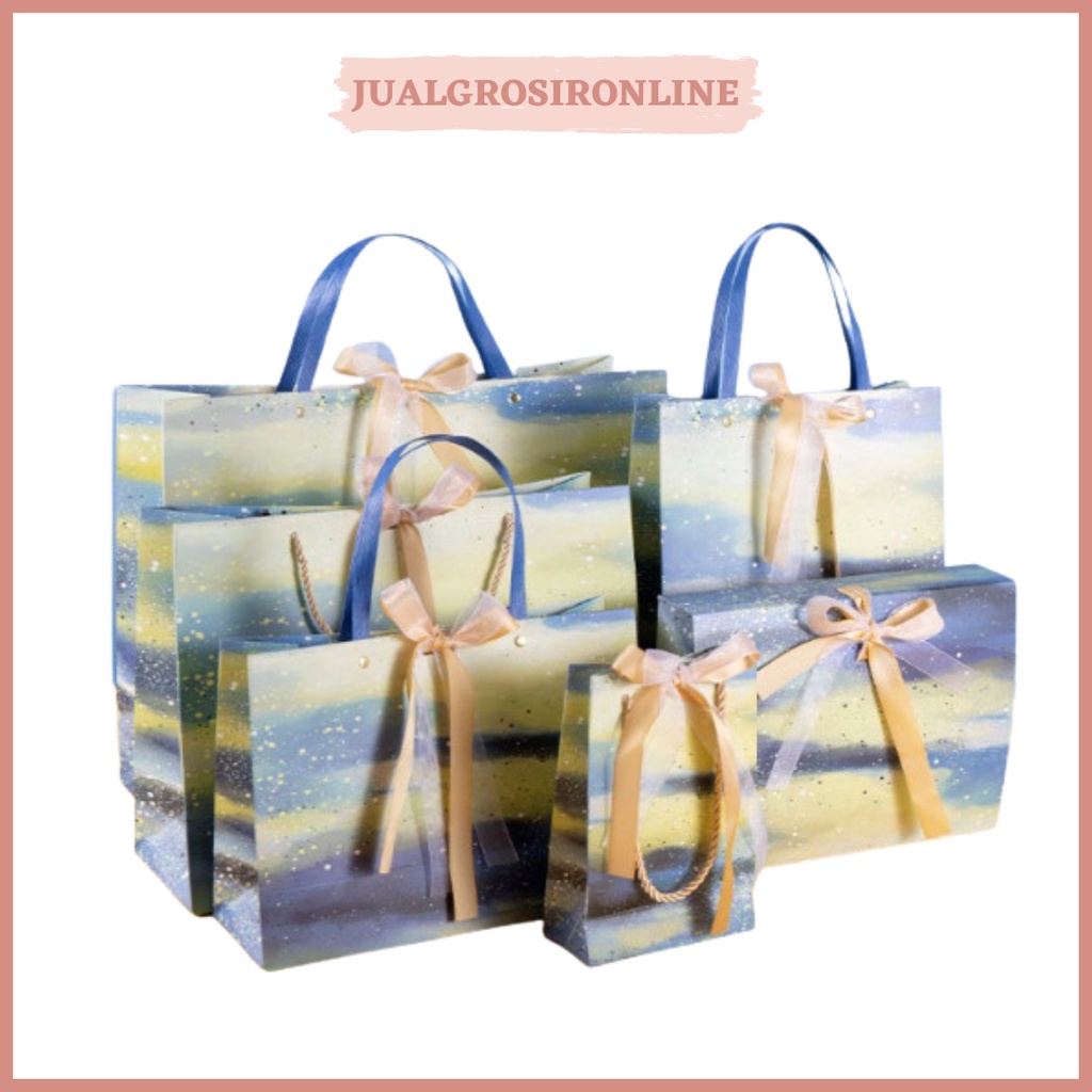 

Paper Bag Galaxy Tinggi Mini Pita Goodie Bag Premium Gift Box Tebal