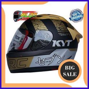 perkakas HELM KYT RC 7 MOTIF SERI 17 BLACK DOFF GOLD HELM KYT FULLFACE HELM KYT TERLARIS HELM KYT CE