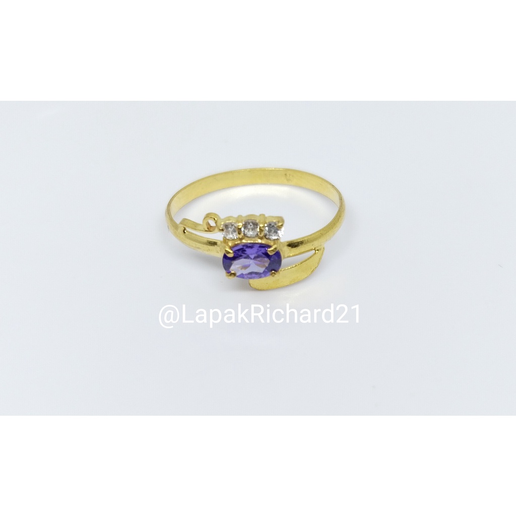 Cincin emas muda kadar rendah 1gram cincin permata