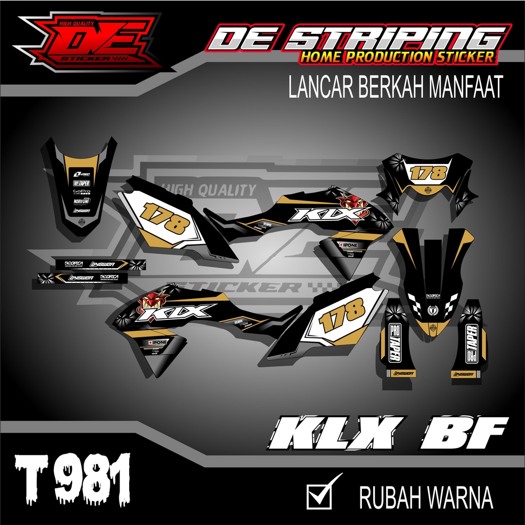 Striping Stiker Klx Bf Stiker Motor Klx Bf Se extreme Motif Keren T981