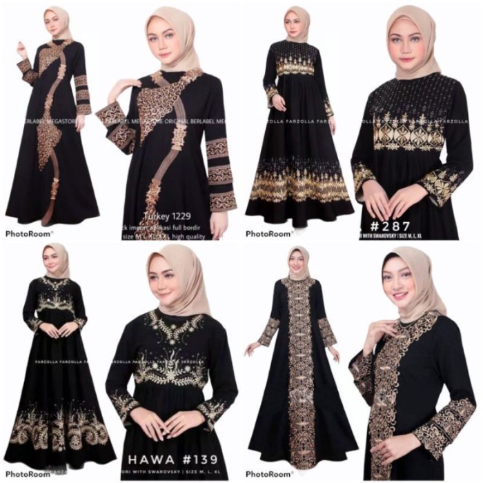 Gamis Jual Kumpulan Abaya Turkey Arab saudi Hitam Bordir Cantik Kain Jetblac(N4D8) Abaya Saudi Abaya