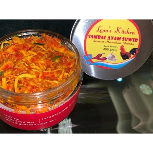 

♤ Ayam suwir pedas berat 400gram berat isi 200gram ✼