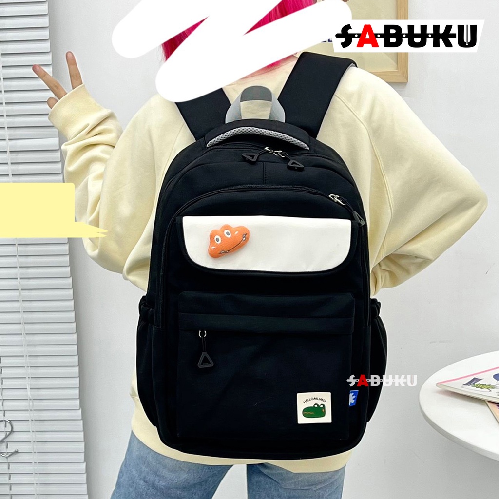 Tas Ransel Backpack Pria Wanita Fashion Korea Tas Sekolah Anak  SD SMP SMA Tas Punggung Pria Kekinian Terbaru - 284