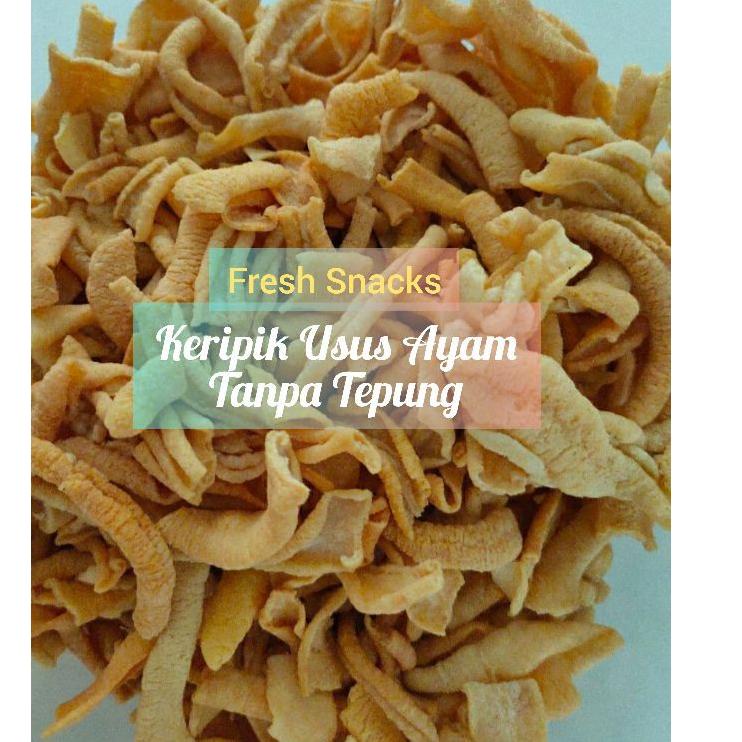 

♣ KERIPIK USUS AYAM ORIGINAL TANPA TEPUNG 450 Gram KRIPIK KETOGENIC KETOFASTOSIS FRESH SNACK ☻
