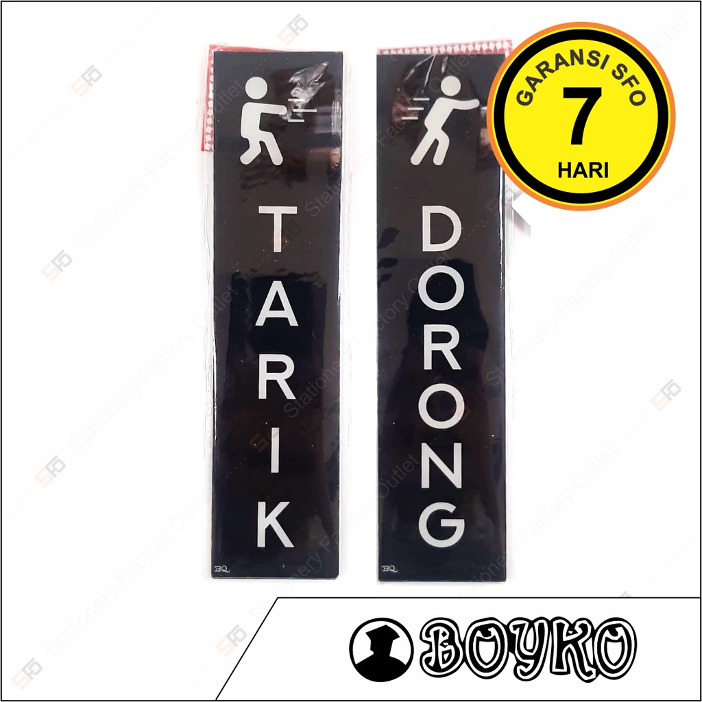 

Akrilik Tarik Dorong Hitam - Acrylic Sign TD 20 x 5 cm Push Pull Black
