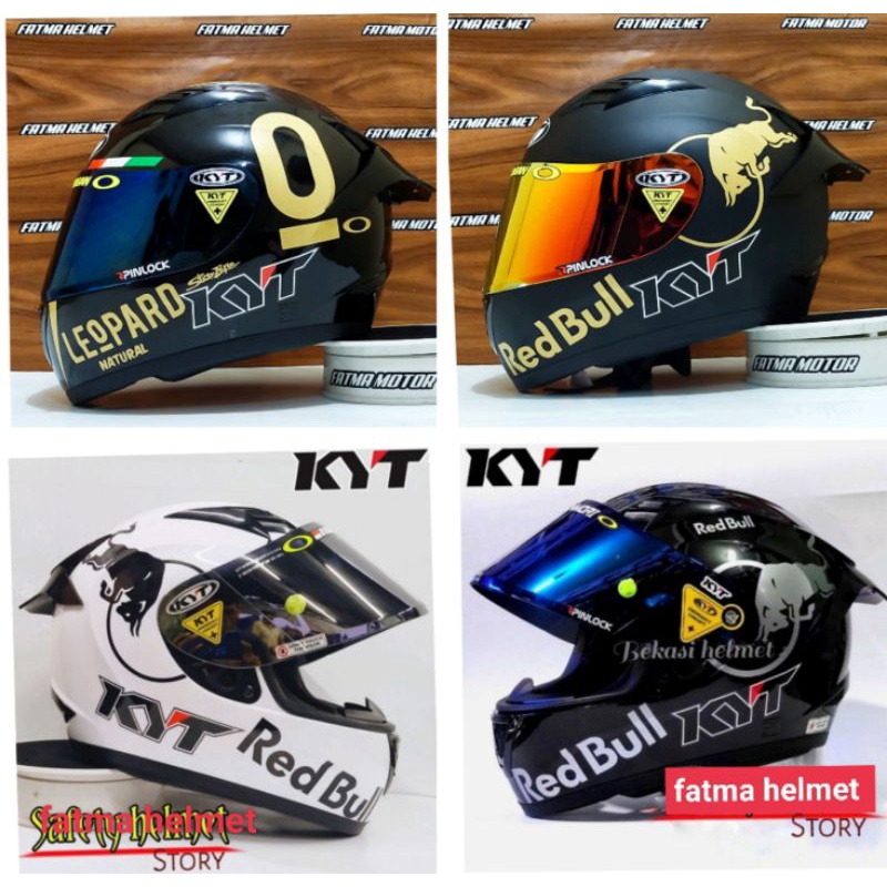 HELM KYT R-10 PAKET GANTENG LEOPARD VISOR IRIDIUM (gratis visor ORI kyt)
