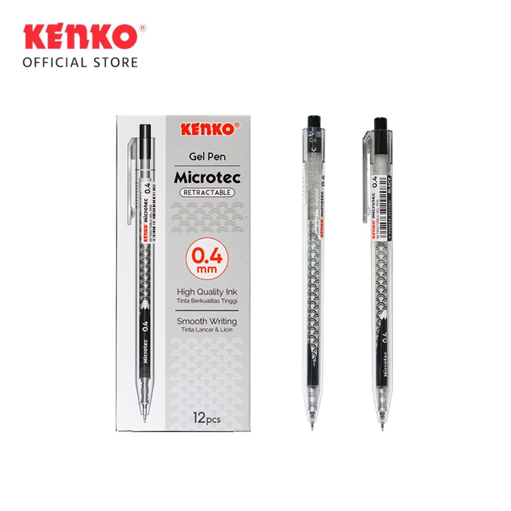 Jual Kenko Gel Pen Pulpen Pena Tinta Hitam Needle Tip Microtec Mm