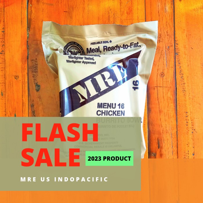 

MRE US RATION AMERICAN ARMY MRE MENU 16 CHICKEN BURITO BOWL RANSUM MRE