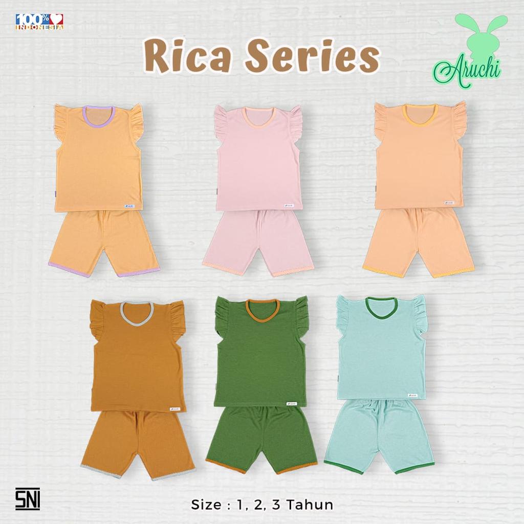 Aruchi Rica Retro Set 1-3 TAHUN Setelan Retro Ruffle Anak Perempuan part 2